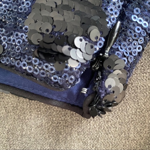 Madewell black/navy polka dot sequin mini skirt - Picture 5 of 6